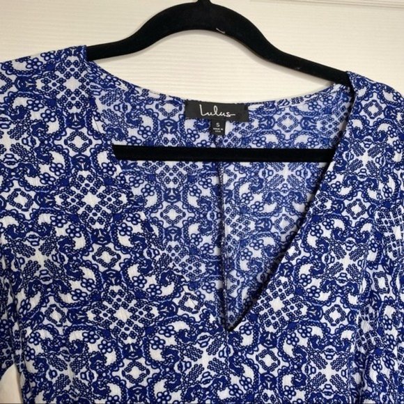 Lulus Mandala Daydream Blue Print Maxi Dress Size Small - Picture 7 of 13